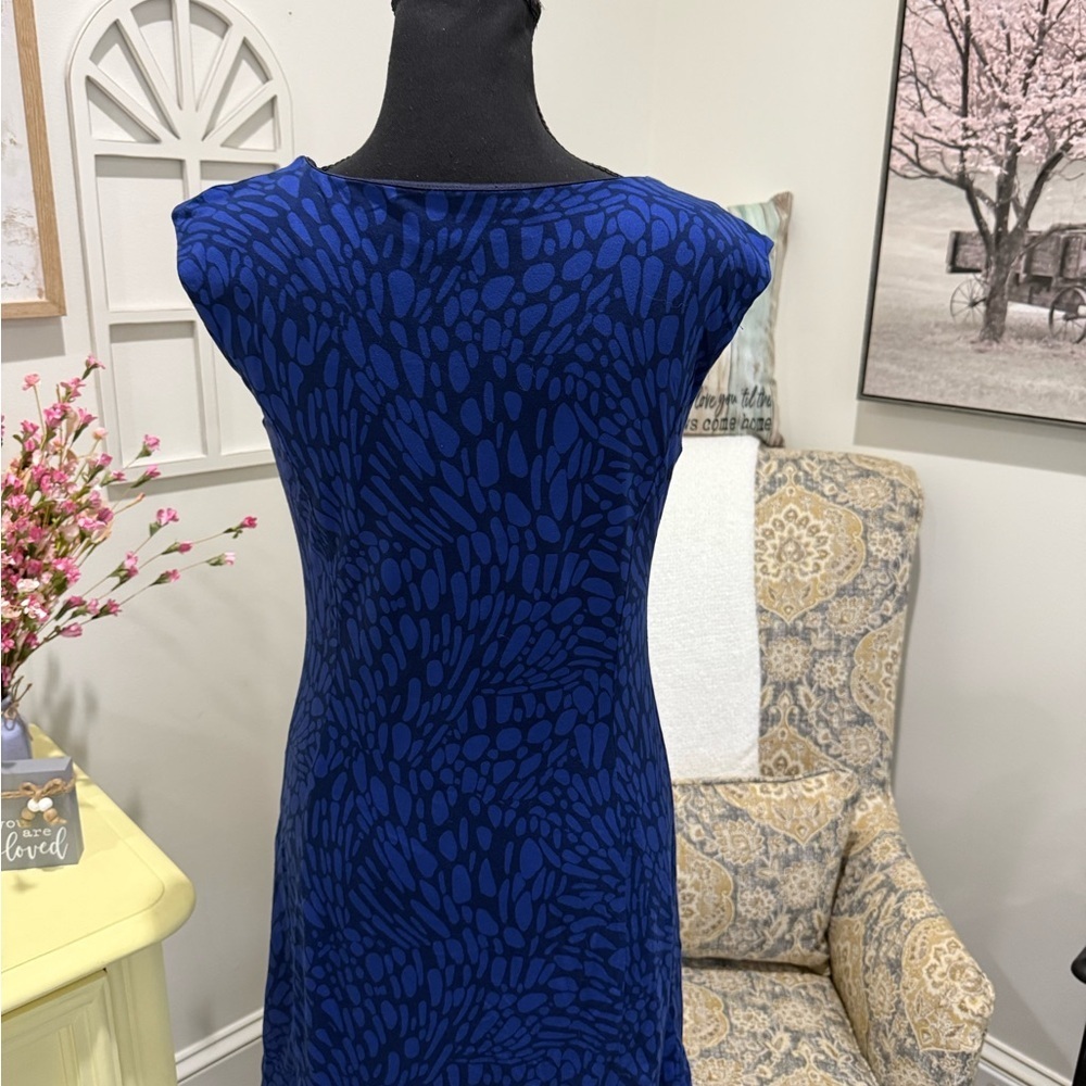 LOFT Blue Sheath Dress for Wedding Guests - Picture 4 of 6